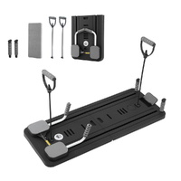 Everfit Pilates Board Foldable Reformer Multi-Functional Exercise Trainer Black
