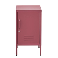 Artiss Bedside Table Metal Cabinet Mini - Pink