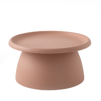 Artiss Round Coffee Table 71cm Plastic Pink