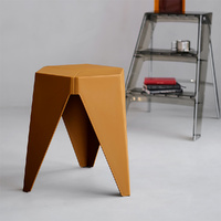 Artiss 2x Puzzle Bar Stools Plastic Yellow