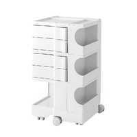 Artiss 5 Tier Storage Trolley Bedside Table White