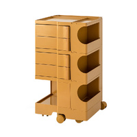 Artiss 5 Tier Storage Trolley Bedside Table Yellow
