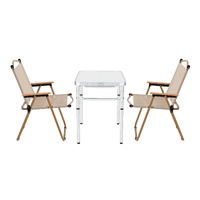 Weisshorn 3pc Camping Table Chair Set Folding Aluminium Portable