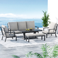 Gardeon 5pc Outdoor Furniture Setting Aluminium Sofa 7-Seater