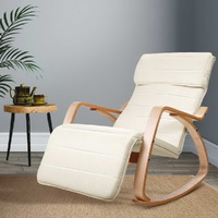 Artiss Afton Rocking Armchair Footrest Nursing Beige