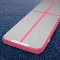 Everfit 3m x 1m Air Track Mat Gymnastic Tumbling Pink Grey