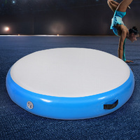 Everfit 1m Round Air Track Inflatable Gymnastics Tumbling Mat Blue