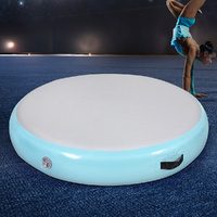 Everfit 1m Round Air Track Inflatable Gymnastics Tumbling Mat Green