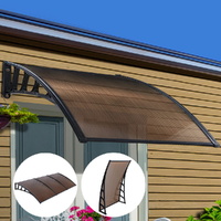 Instahut Window Door Awning Canopy 1.5m x 3m Brown