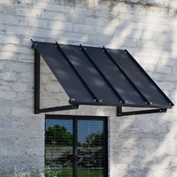 Instahut Window Door Awning Canopy 1m x 1.2m Black Metal Frame