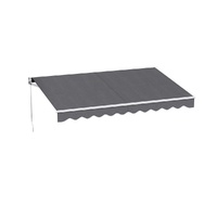 Instahut Retractable Folding Arm Awning 3m x 2m Grey Manual