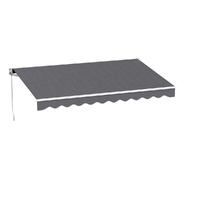 Instahut 3.5M x 2.5M Manual Retractable Folding Arm Awning Grey