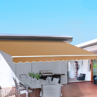 Instahut 4M x 2.5M Manual Retractable Folding Arm Awning Beige