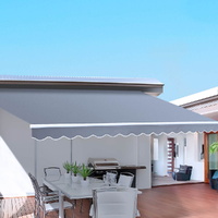 Instahut 4x3m Retractable Folding Arm Awning Manual Pearl Grey