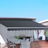 Instahut 5x3m Retractable Folding Arm Awning Manual Grey
