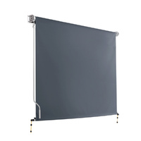 Instahut 2.1X2.5M Outdoor Blinds Awning Roll Down Canopy Retractable Outdoor Blinds Window Shade Grey