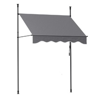 Instahut 2x1.8m Fixed Pivot Arm Awning Door Canopy Grey
