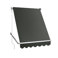 Instahut 1.5x2.1m Fixed Pivot Arm Retractable Window Awning Grey