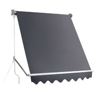 Instahut 1.8x2.1m Fixed Pivot Arm Retractable Window Awning Grey
