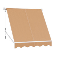 Instahut 2.1x2.1m Fixed Pivot Arm Retractable Window Awning Beige