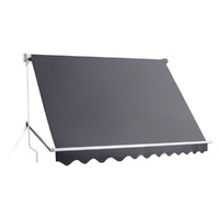 Instahut 2.8x2.1m Fixed Pivot Arm Retractable Window Awning Grey