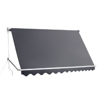 Instahut 3.1x2.1m Fixed Pivot Arm Retractable Window Awning Grey