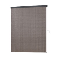 Instahut 2.1x2.5M Roll Down Awning Brown Knit Fabric Window Blind