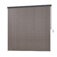 Instahut 3x2.5M Roll Down Awning Brown Knit Fabric Window Blind