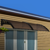 Instahut Window Door Awning 1m x 2.4m Brown Plastic