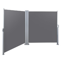 Instahut Retractable Side Awning 2m x 6m Grey Privacy Screen