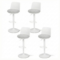 Artiss 4x Bar Stools Kitchen Swivel Gas Lift Counter Chair White