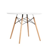 Artiss Round Dining Table 90cm White 4 Seater
