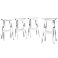 Artiss Wooden Bar Stools White Kitchen Counter Chairs x4