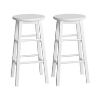 Artiss 2x Wooden Round Bar Stools White
