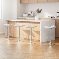 Artiss 4x White Leather Bar Stools Gas Lift Swivel Chair