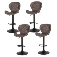Artiss 4x Bar Stools Kitchen Swivel Gas Lift Counter Chair Brown Rattan