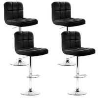 Artiss 4x Black Leather Gas Lift Bar Stools