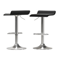 Artiss 2x Bar Stools Faux Leather Chair Black