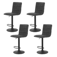 Artiss 4x Vintage Leather Gas Lift Bar Stools Grey