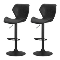 Artiss 2x Kitchen Counter Bar Stools Swivel Gas Lift Vintage Black
