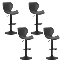 Artiss 4x Bar Stools Gas Lift Vintage Leather Black