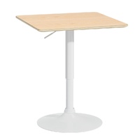 Artiss 60cm Square Bar Table Gas Lift Swivel Pine Dining