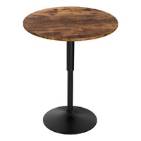 Artiss 60cm Round Bar Table Height Adjustable Swivel Brown
