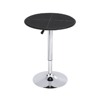 Artiss 62cm Round Bar Table Height Adjustable Swivel Black