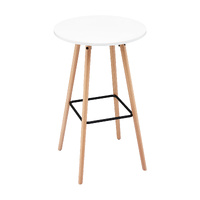 Artiss Bar Table Round Counter Kitchen Dining Desk Pub 98cm Height Wood White