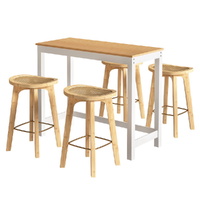 Artiss Bar Table and Stools Set Dining Desk Kitchen Chairs New Wood