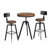 Artiss Industrial Retro Bar Table Stools Set Dining Desk Kitchen Chairs