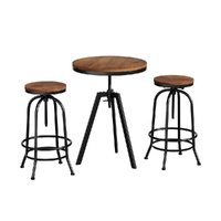 Artiss Industrial Bar Table Stools Set Dining Desk Kitchen Chairs V17
