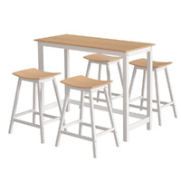 Artiss Bar Table and Stools Set Solid Wood - Dining Kitchen