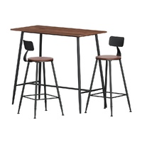 Artiss Bar Table and Stools Set - Dining Kitchen Cafe Pub